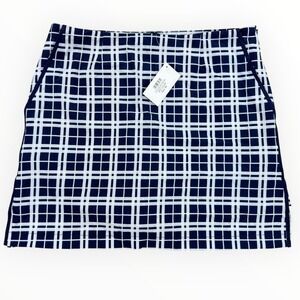 NWT Golftini Plaid Skirt Skort Size 6 Navy Blue White Good Humor Golf Athletic